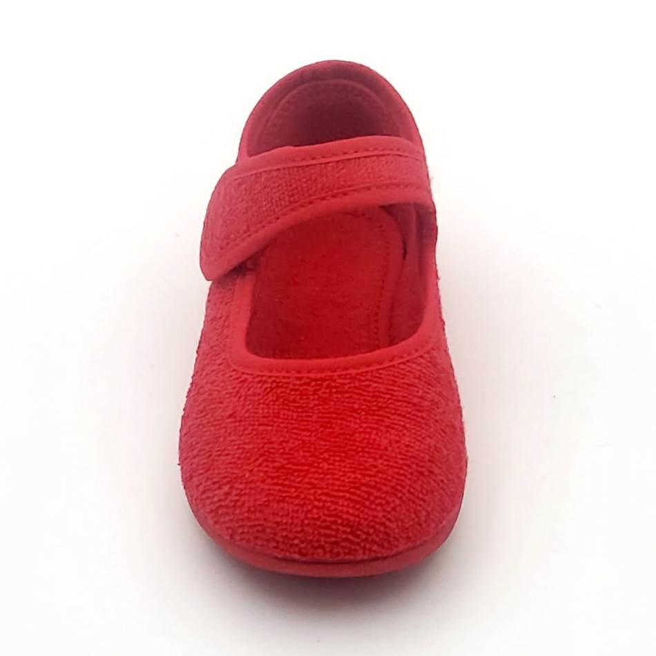 Zapatillas Para Niña Tipo Mercedita En Toalla Con Cierre De Velcro Y Suela De Goma Antideslizante - Imagen 2