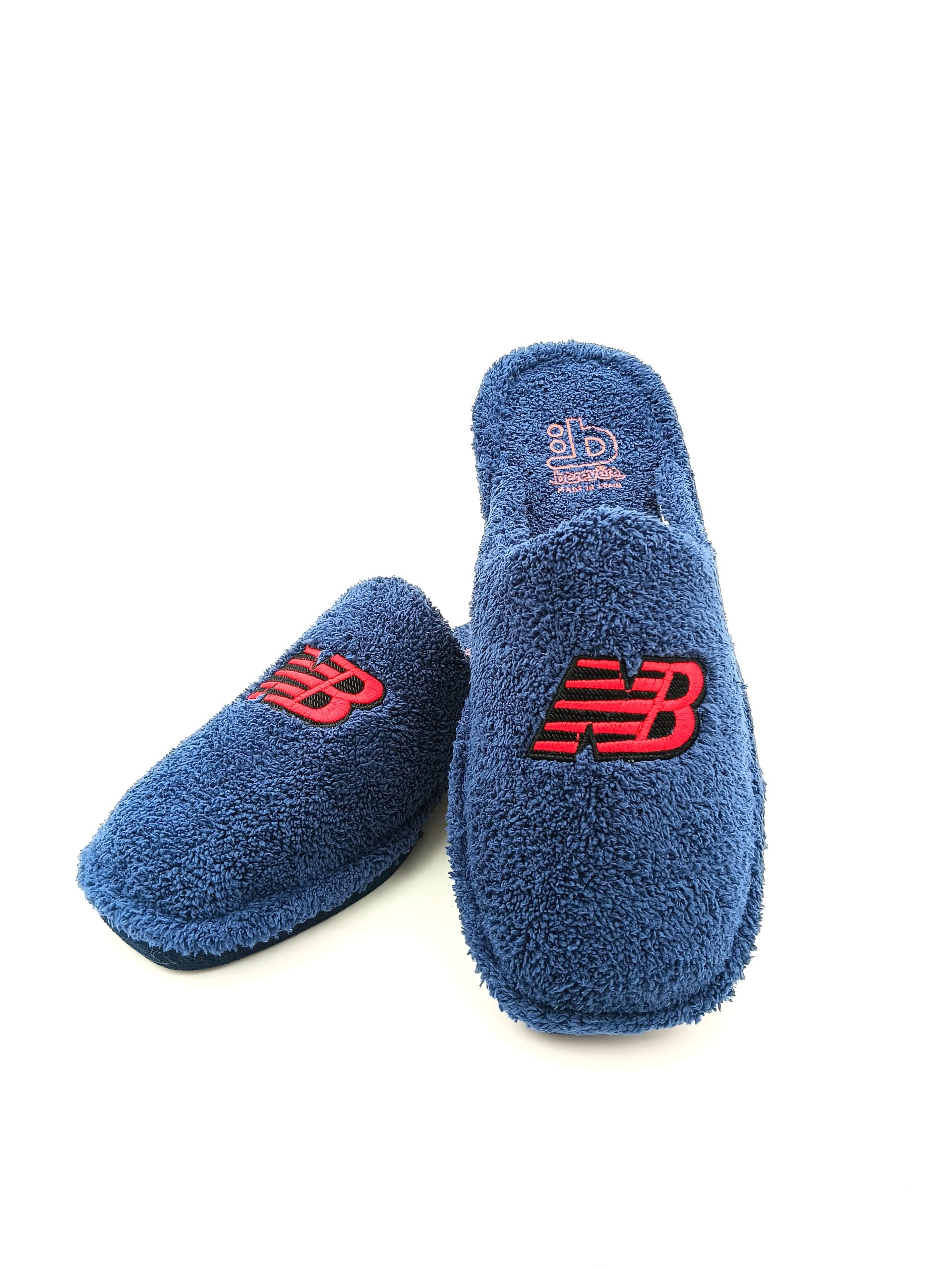 Zapatilla de casa para hombre abierta toalla abierta con suela silenciosa con inciales NB - Imagen 3