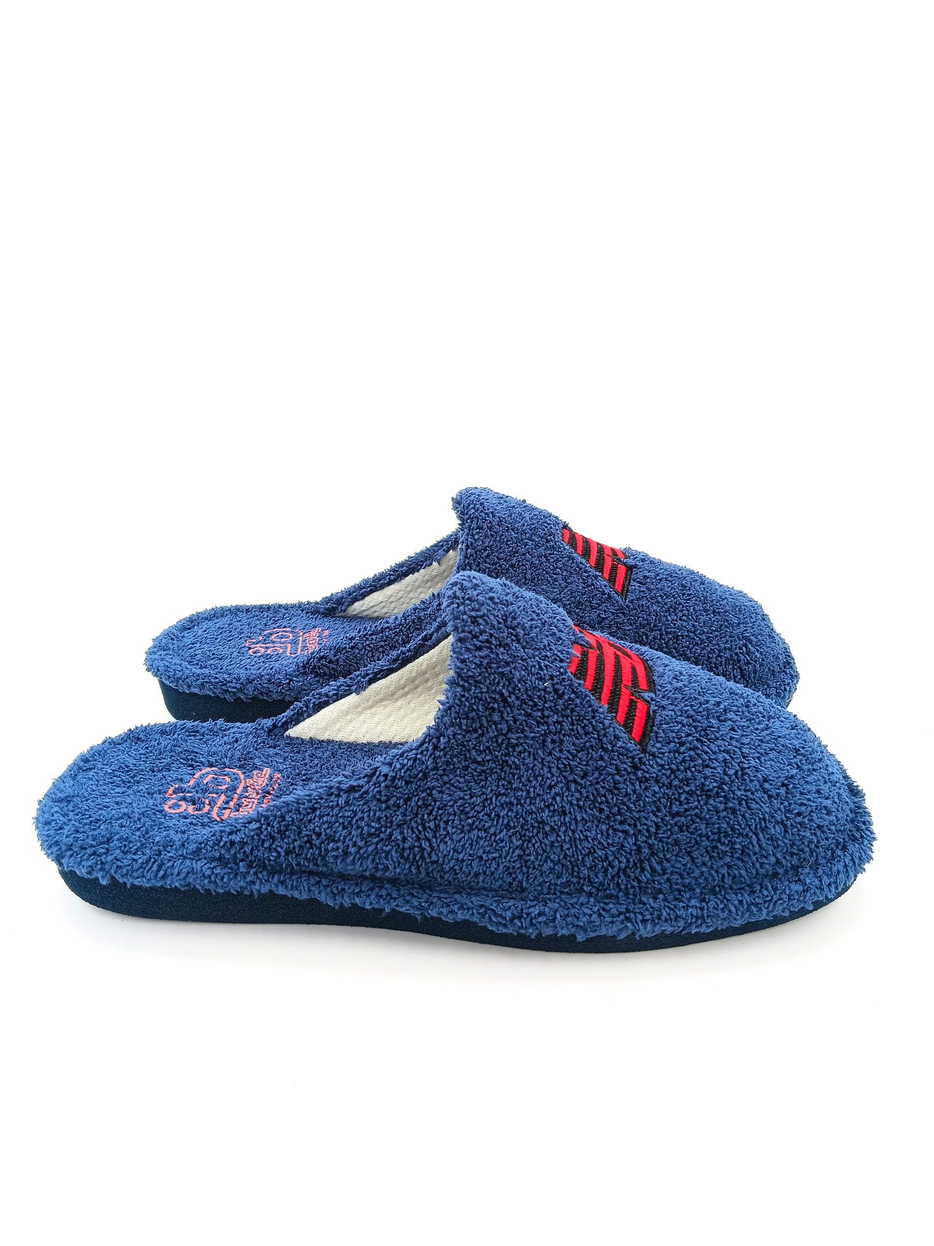 Zapatilla de casa para hombre abierta toalla abierta con suela silenciosa con inciales NB - Imagen 2